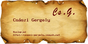 Császi Gergely névjegykártya