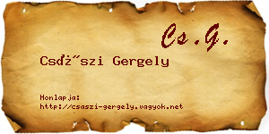 Császi Gergely névjegykártya